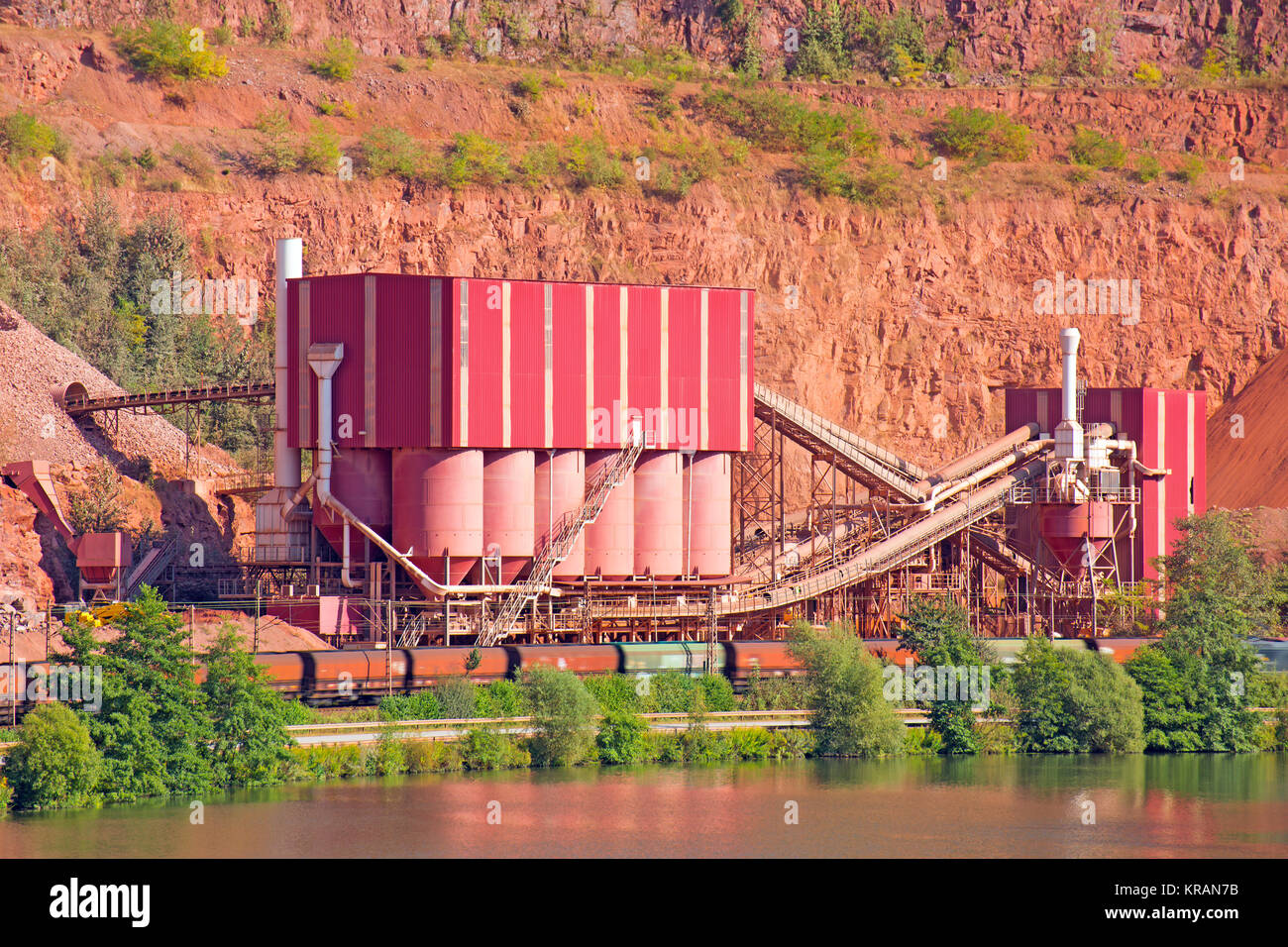 quartzite quarry with treatment plant Stock Photo