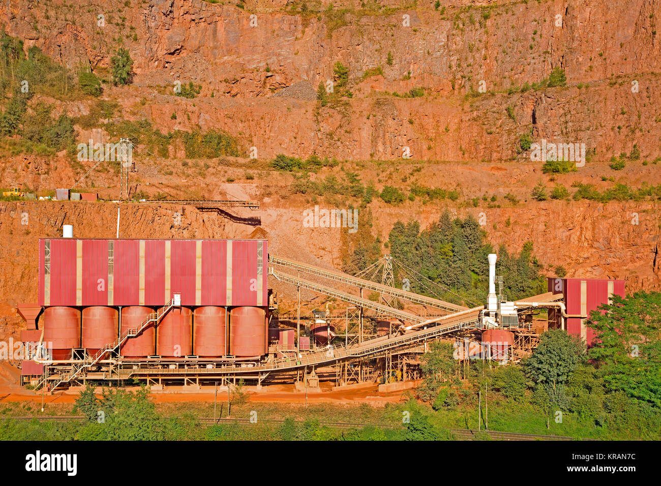 quartzite quarry with treatment plant Stock Photo