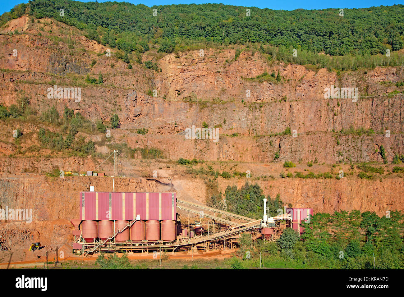 quartzite quarry with treatment plant Stock Photo