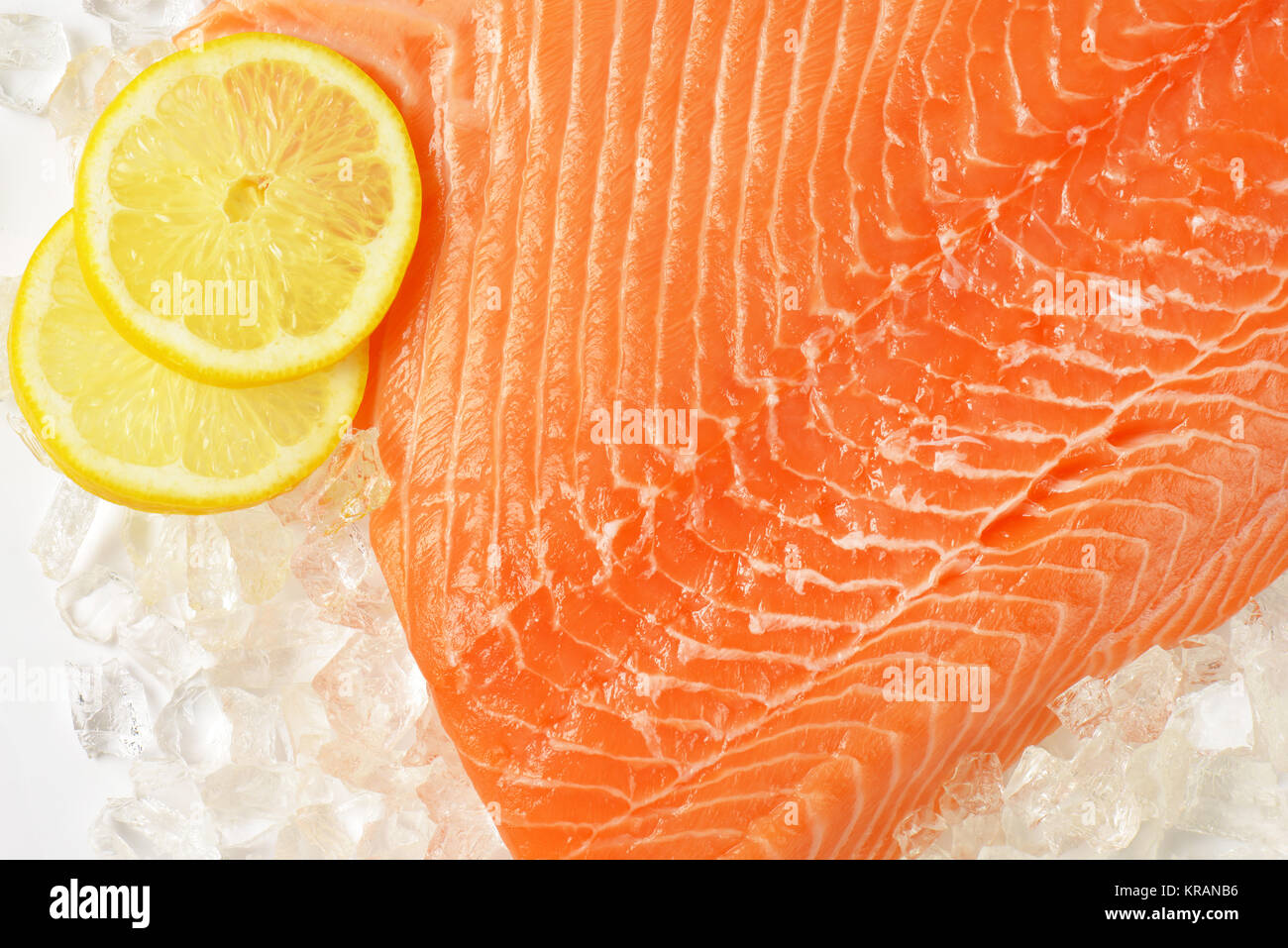 raw salmon fillet on ice Stock Photo - Alamy