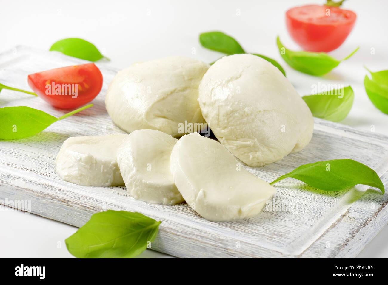 mozzarella cheese and fresh basil Stock Photo - Alamy