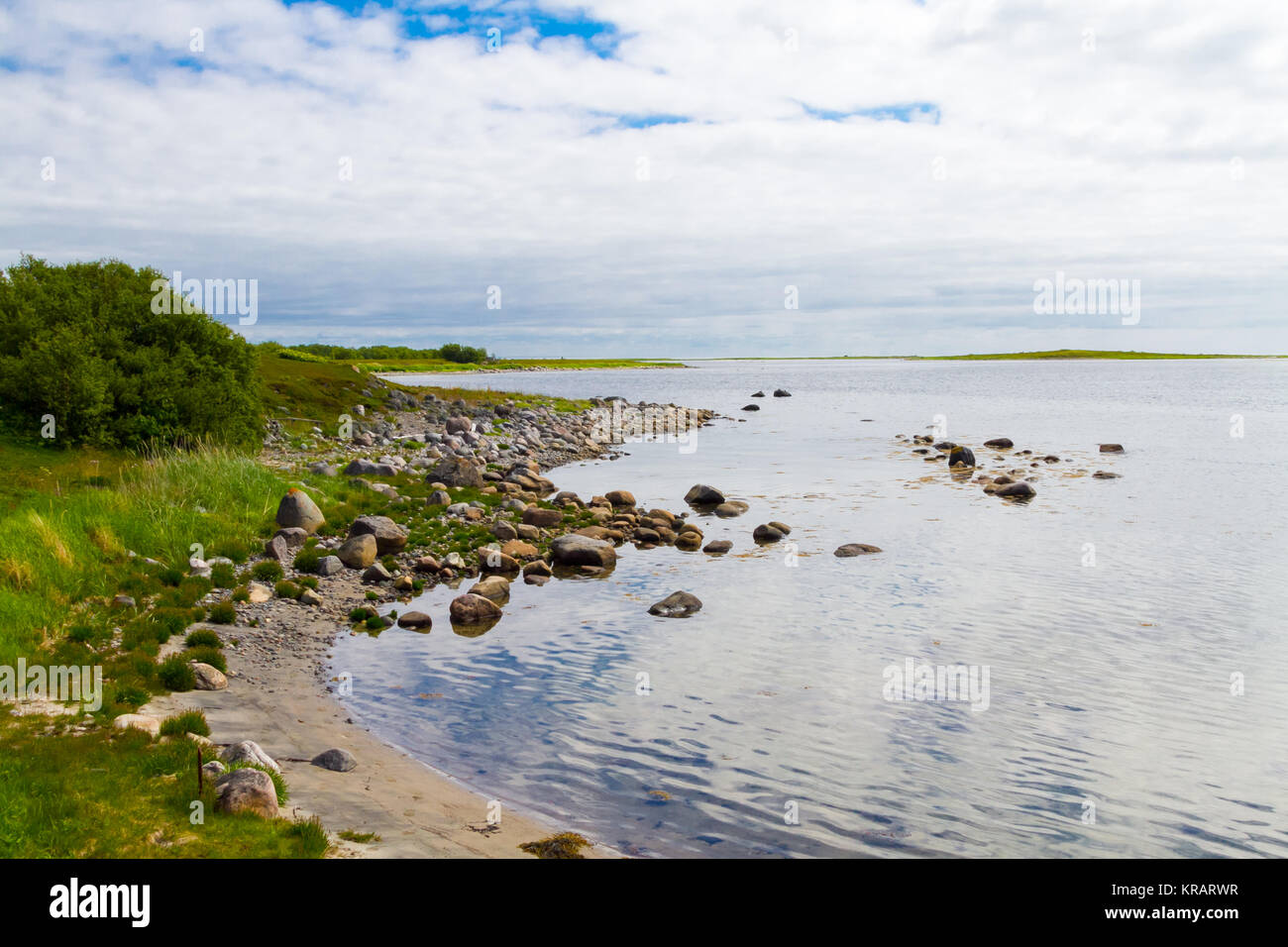 zayatsky beach iceland,solovetsky islands in the north of russia. Stock Photo