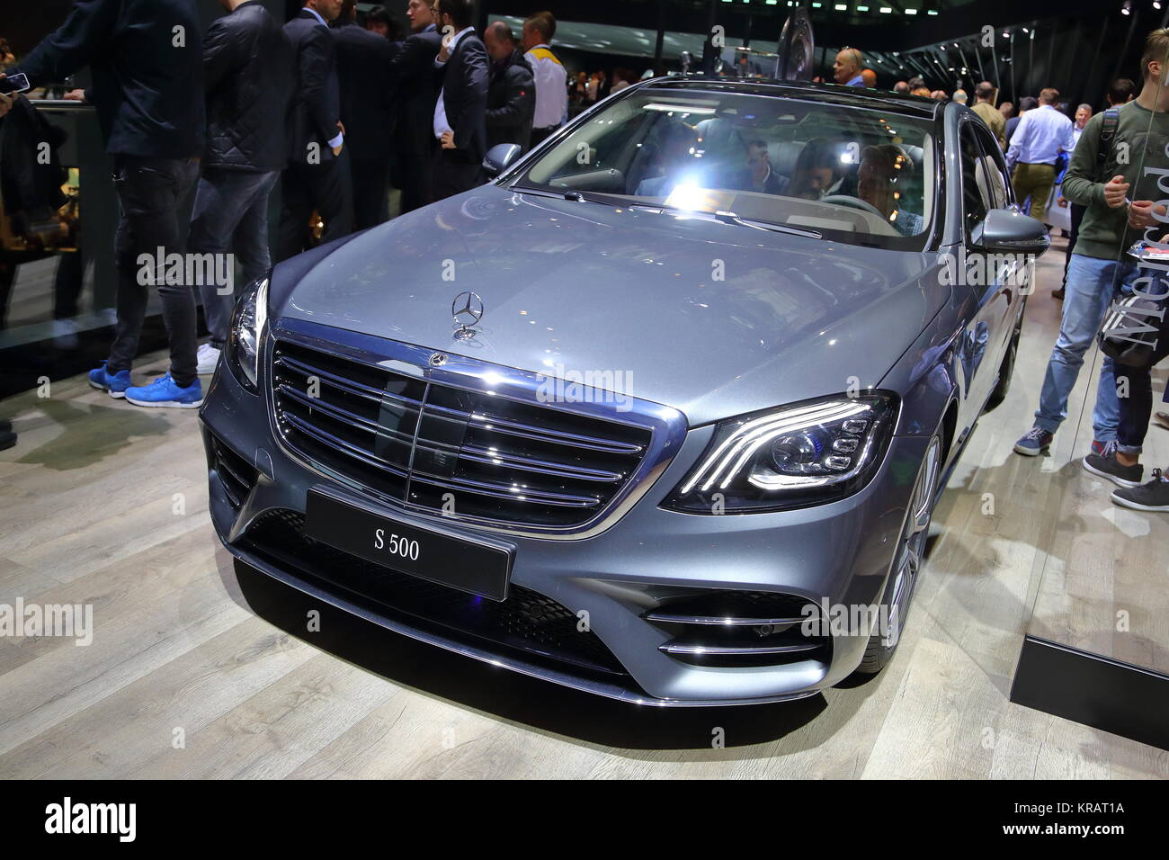 Mercedes Benz S 500 saloon at the Frankfurt Motor Show 2017, Germany Stock Photo