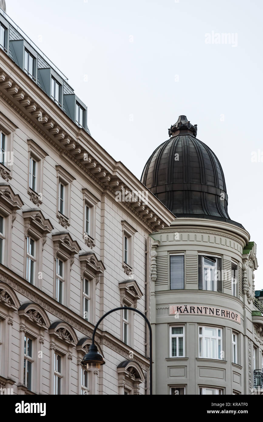 Low angle view of classic residential buildings in Vienna Stock Photo