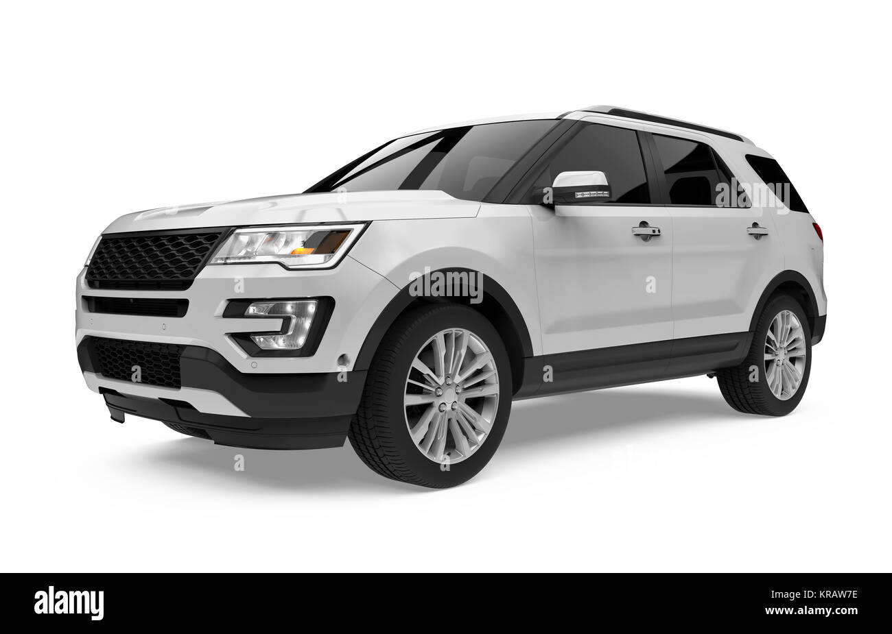 Silver SUV Car Isolated Stock Photo Alamy