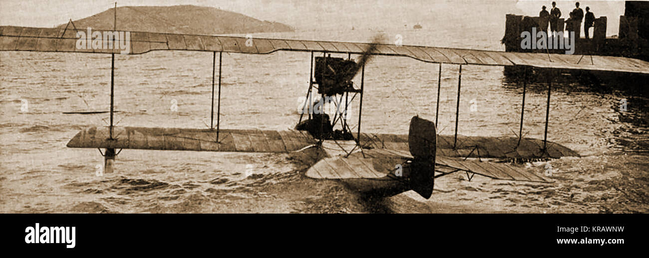 World War One photograph - An American flying boat pictured in  1915 Stock Photo