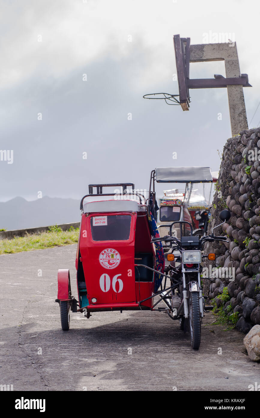 Tricycle transportation service at Batanes, Philippines. Stock Photo