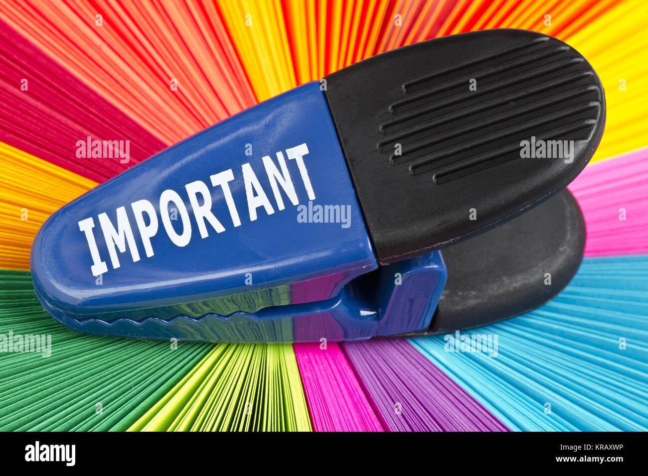 Blue Color Clips blue paper clip on color palette Stock Photo - Alamy