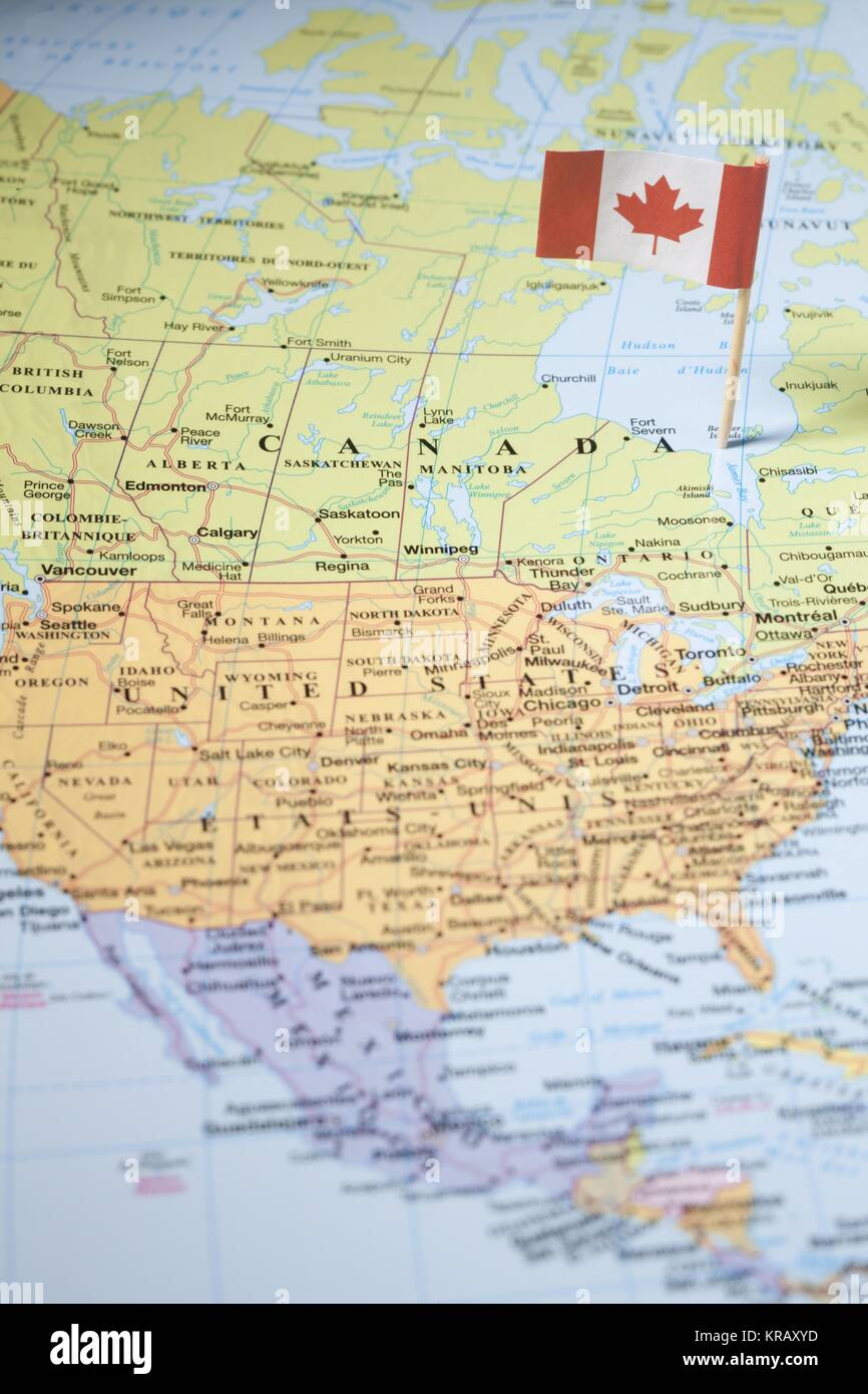 Canada simple map hi-res stock photography and images - Alamy