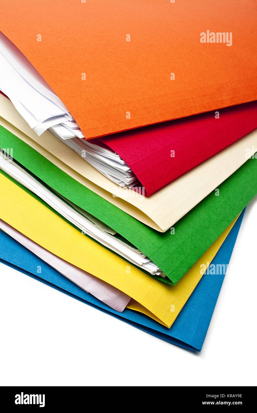 Office archive colored folders hi-res stock photography and images - Alamy