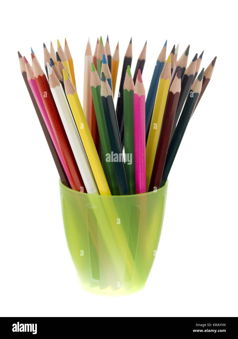 crayon pencils in cup Stock Photo Alamy