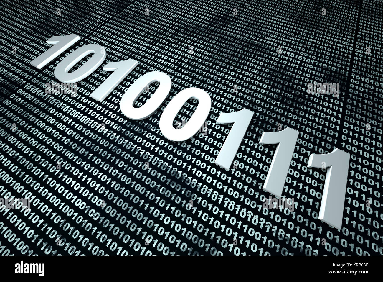 Binary code background. 3D Illustration Stock Photo - Alamy