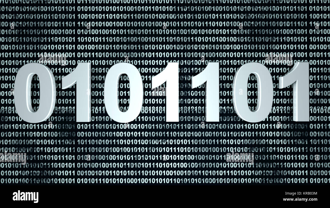 Binary code background. 3D Illustration Stock Photo - Alamy