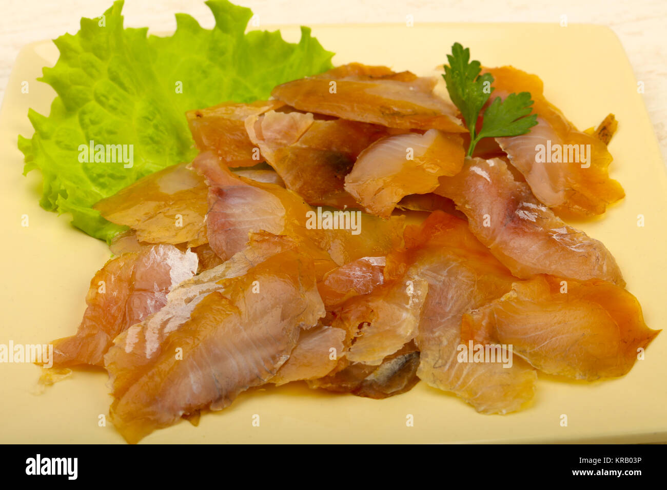 Smoked catfish fillet carpaccio Stock Photo Alamy