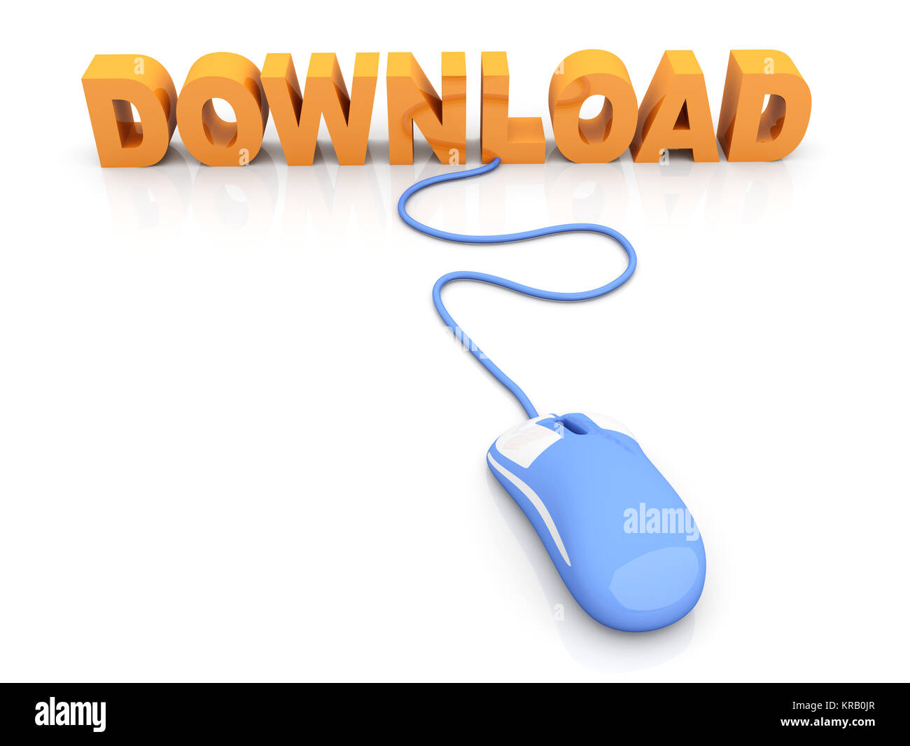 Download link. 3D rendered Illustration. Isolated on white. Stock Photo