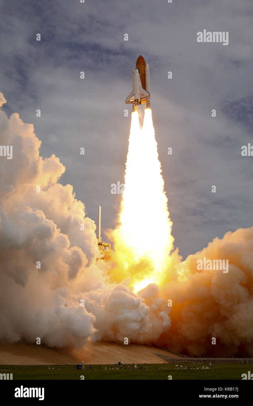 Space shuttle Atlantis is seen as it launches from pad 39A on Friday ...