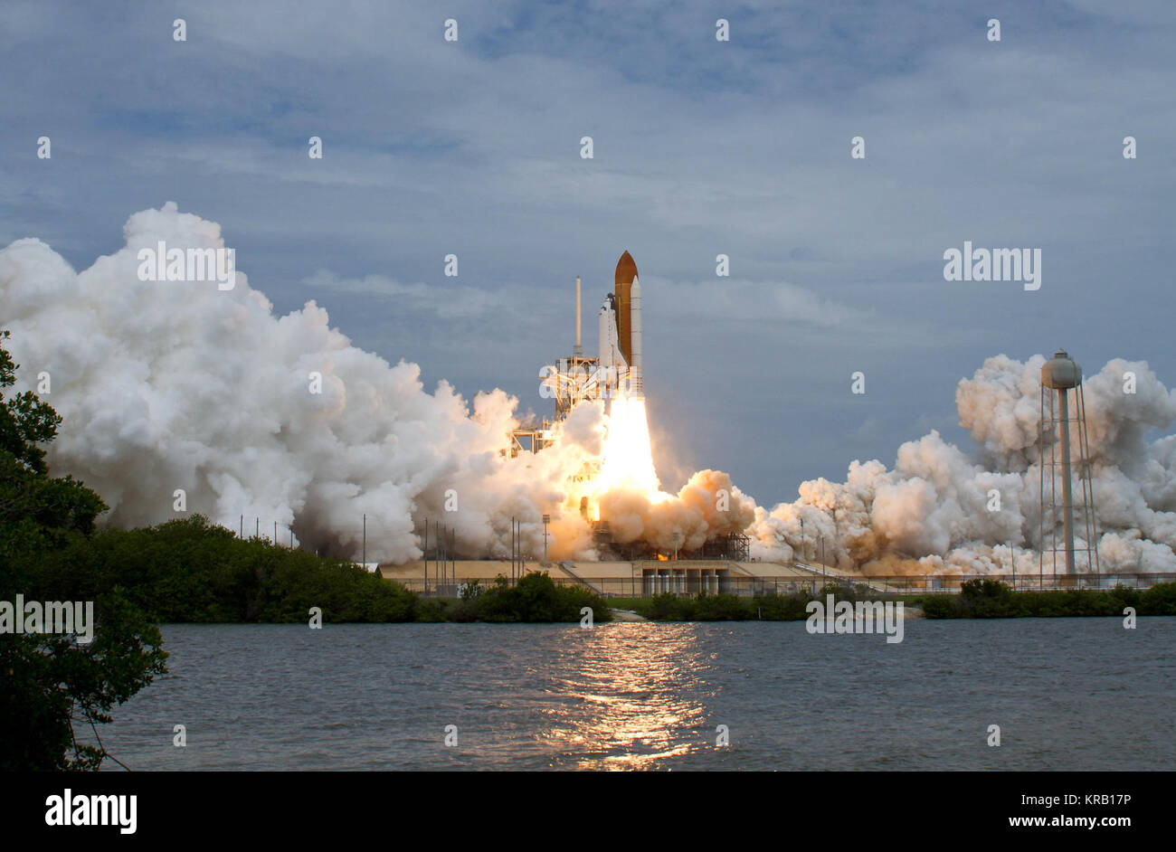 Space shuttle Atlantis is seen as it launches from pad 39A on Friday ...