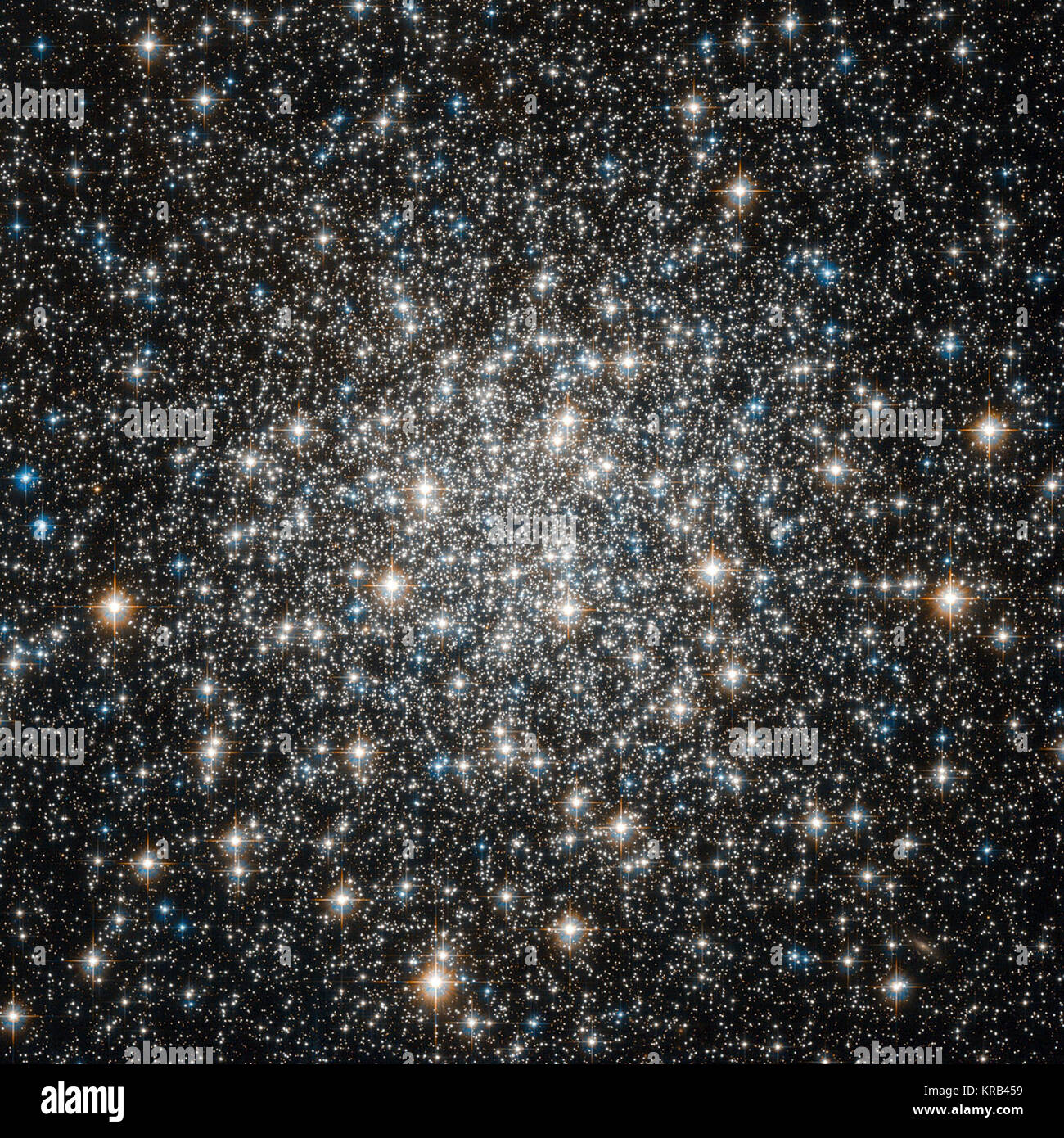 Like many of the most famous objects in the sky, globular cluster Messier 10 was of little interest to its discoverer: Charles Messier, the 18th century French astronomer, catalogued over 100 galaxies and clusters, but was primarily interested in comets. Through the telescopes available at the time, comets, nebulae, globular clusters and galaxies appeared just as faint, diffuse blobs and could easily be confused for one another. Only by carefully observing their motion — or lack of it — were astronomers able to distinguish them: comets move slowly relative to the stars in the background, while Stock Photo