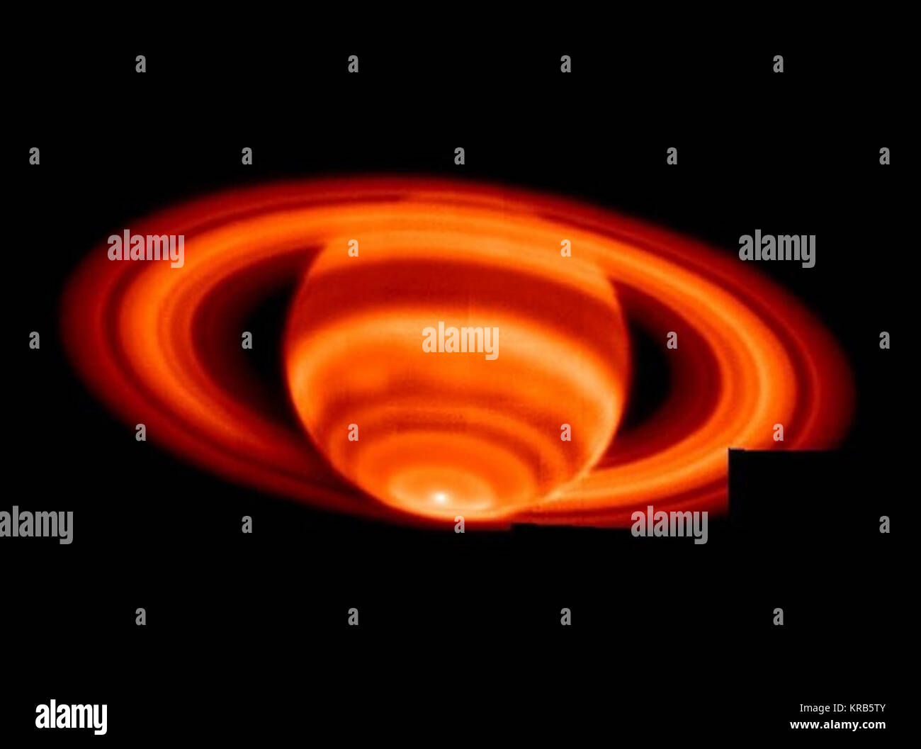 Saturn polar vortex Stock Photo