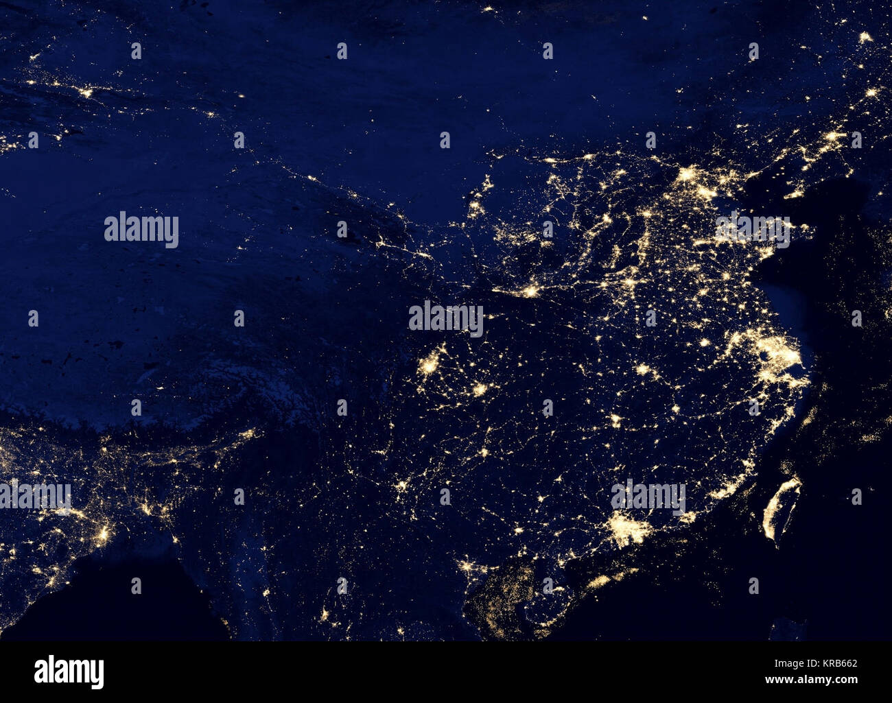 China at night nasa hi-res stock photography and images - Alamy