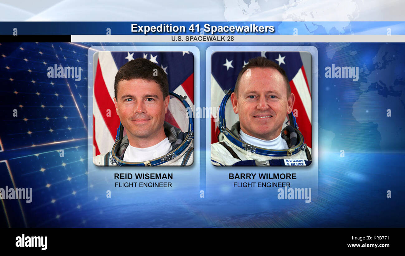 ISS-41 EVA-2 (a) spacewalkers Reid Wiseman and Barry Wilmore Stock Photo