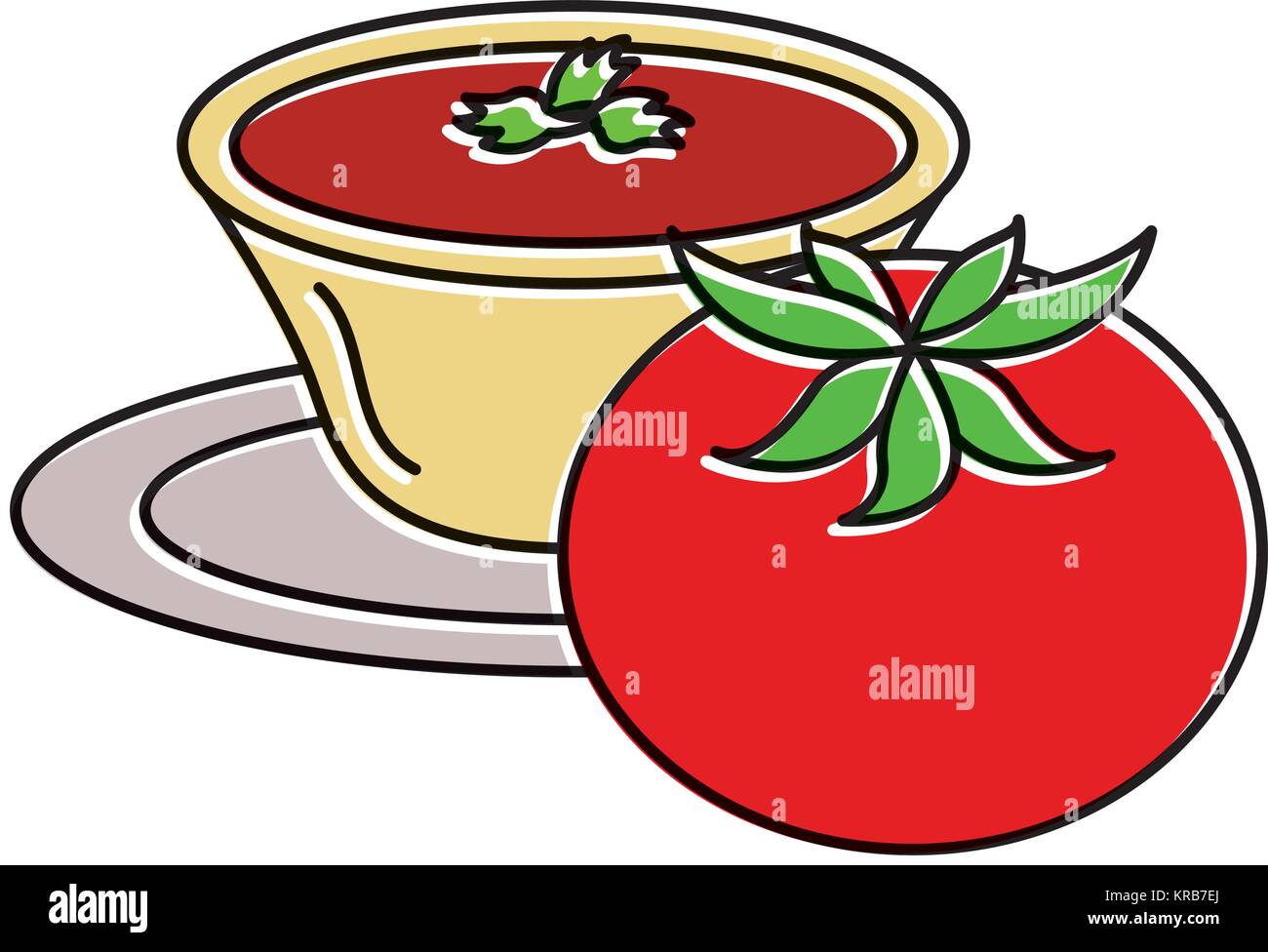 tomato with sauce in dish Stock Vector Image & Art - Alamy