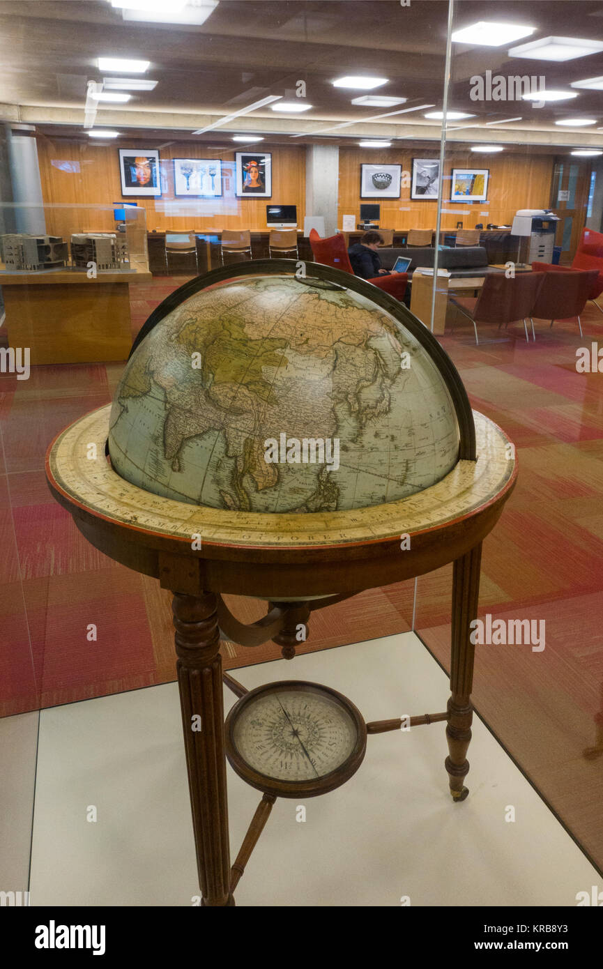 restored globe Phillips Exeter Academy library Manchester NH Stock Photo