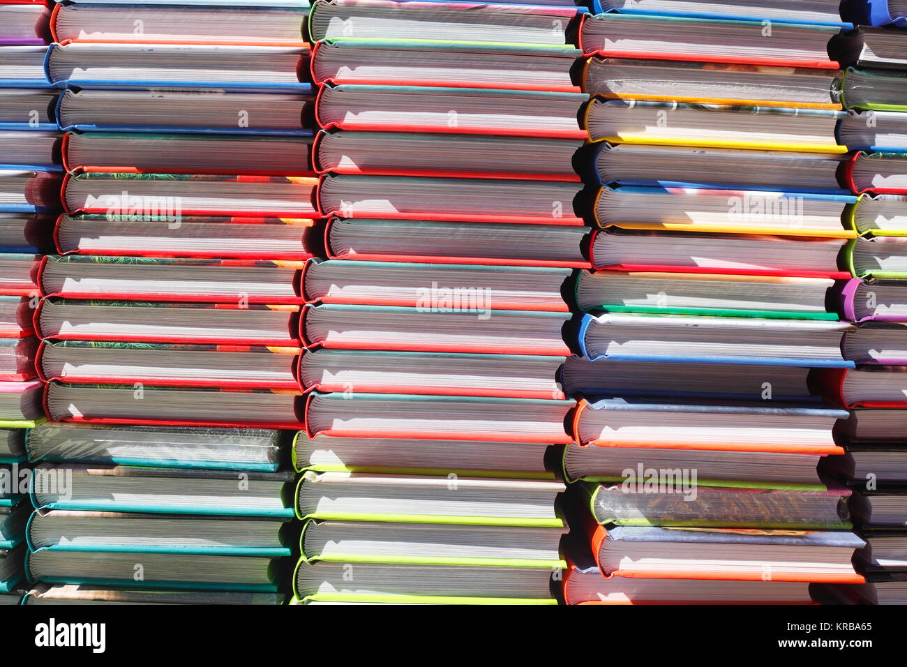 situated stacked books Stock Photo
