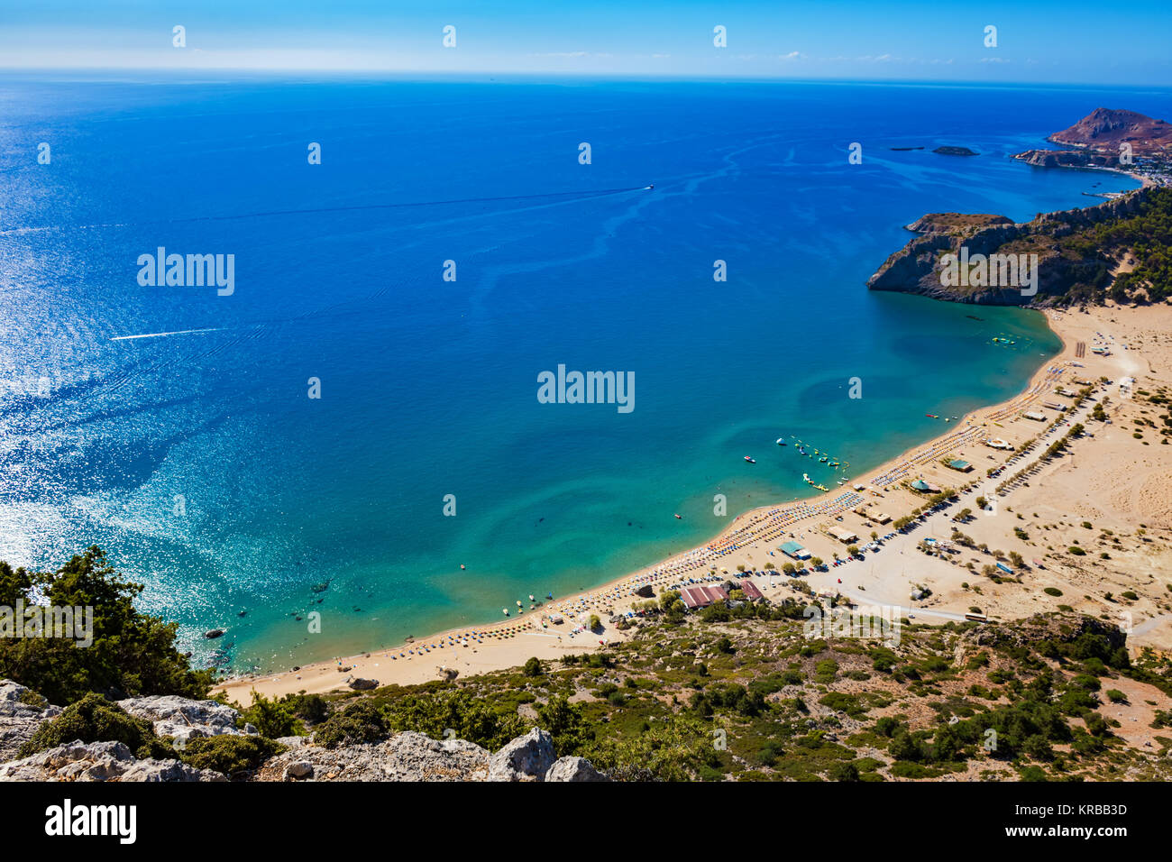 Tsambika Beach With Golden Sand View From Tsambika Monastery RHODES tsambika-beach-with-golden-sand-view-from-tsambika-monastery-rhodes
