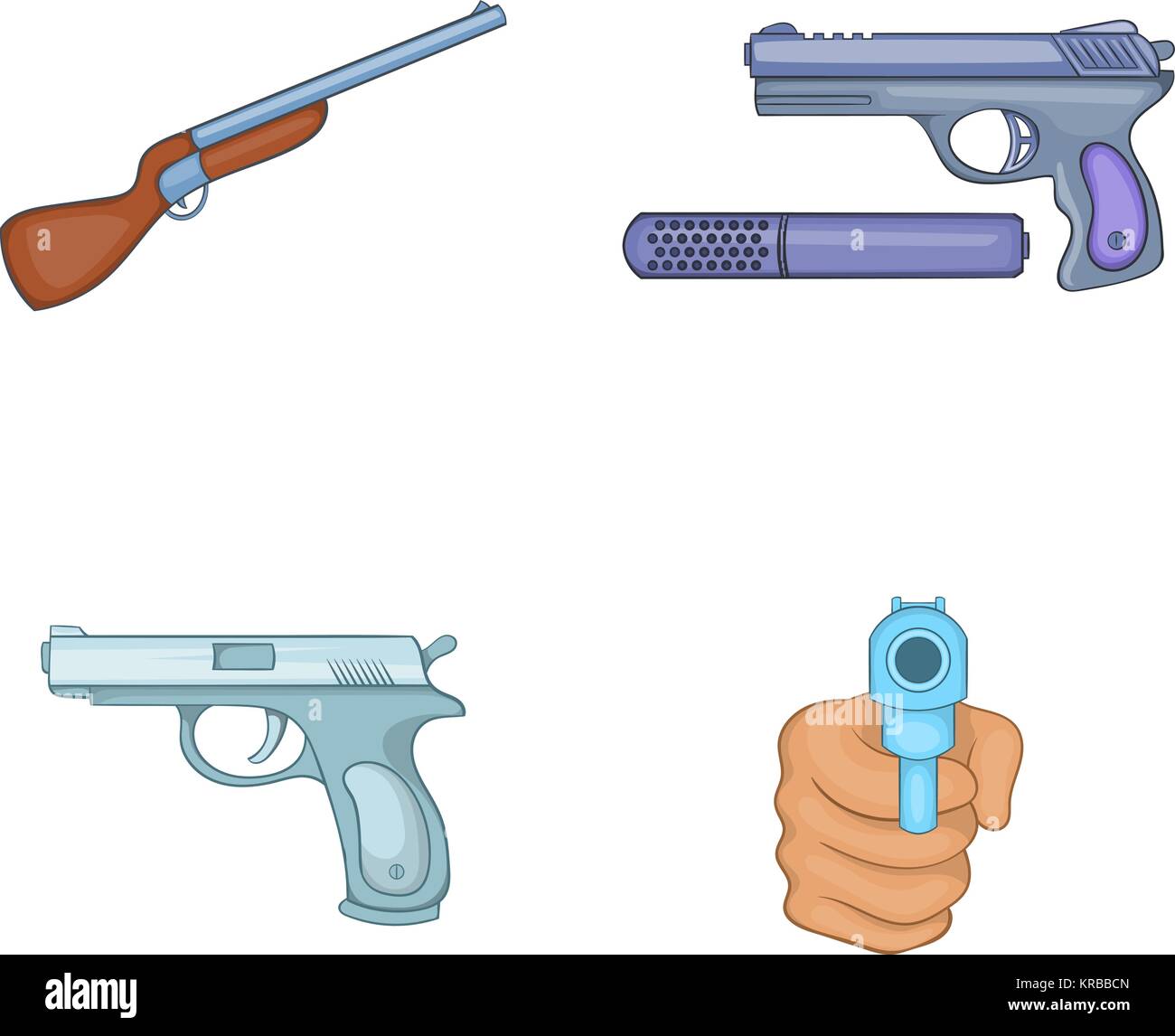 Gun icon set, cartoon style Stock Vector Image & Art - Alamy