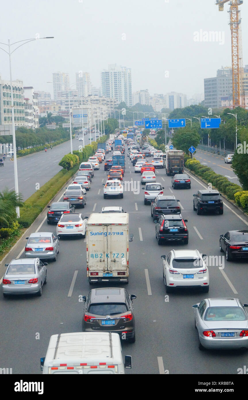 Shenzhen, China 107 National Highway Transportation Landscape Stock
