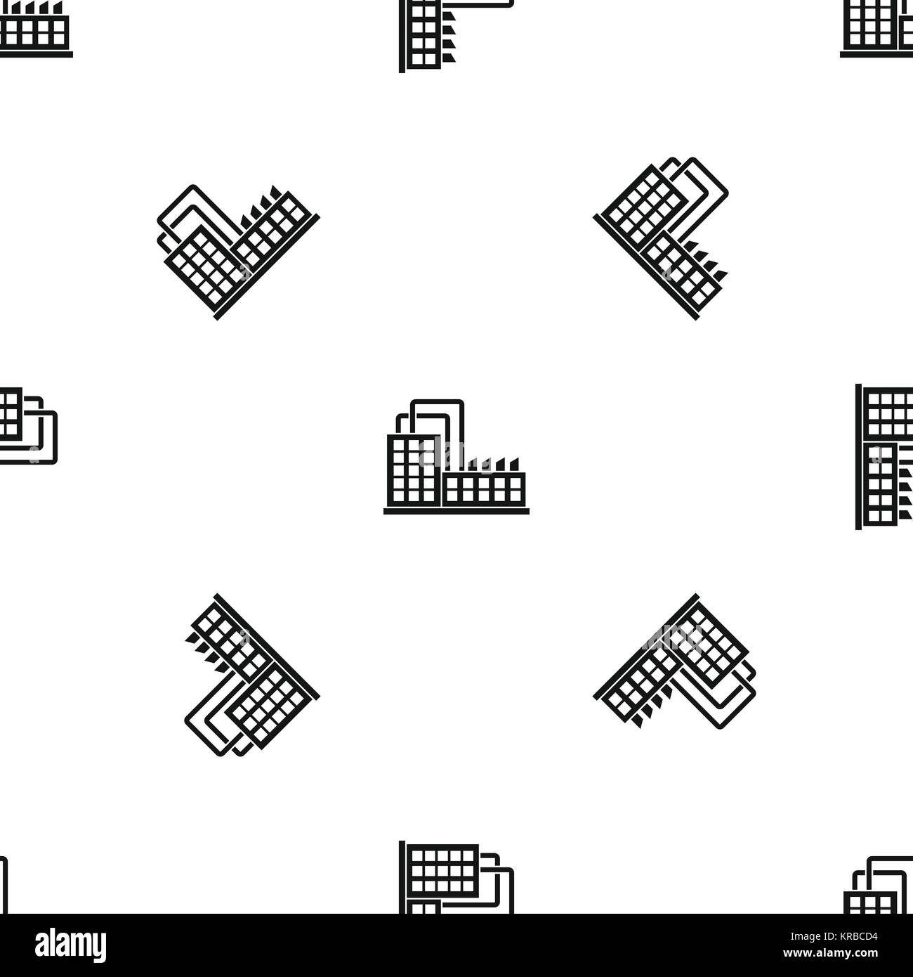 Factory building pattern seamless black Stock Vector