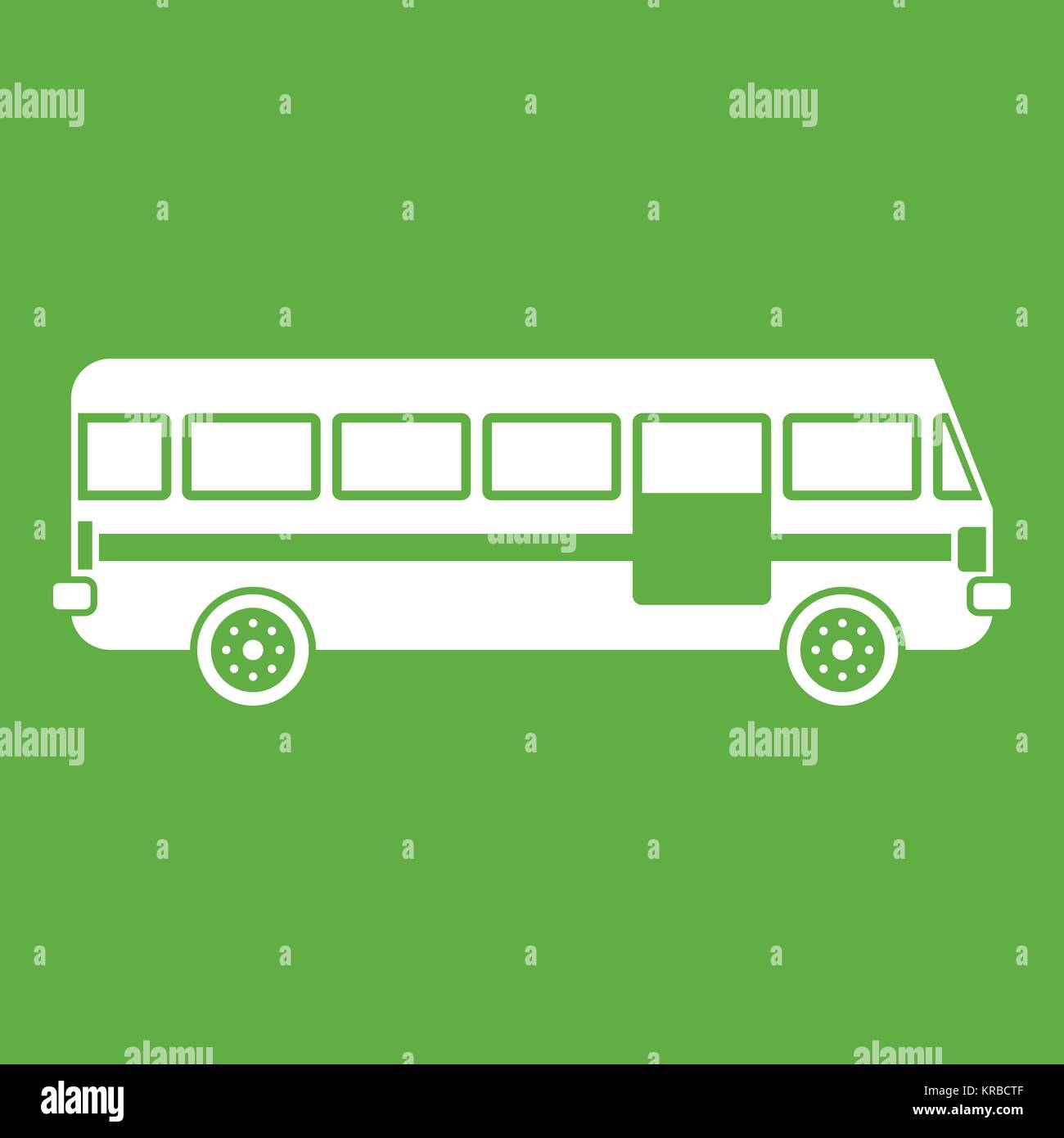 Bus icon green Stock Vector