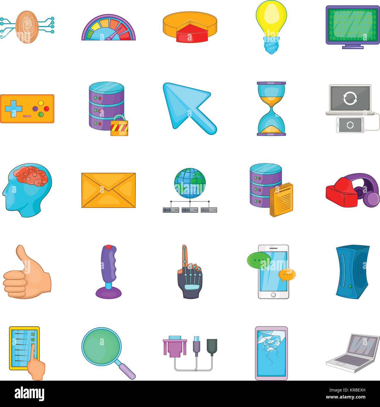 Computer game icons set, cartoon style Stock Vector Image & Art - Alamy