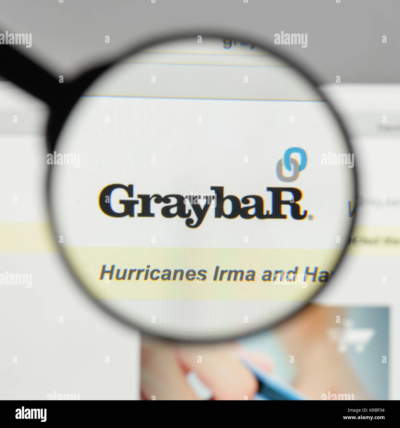 Milan, Italy August 10, 2017 Graybar Electric logo on the website