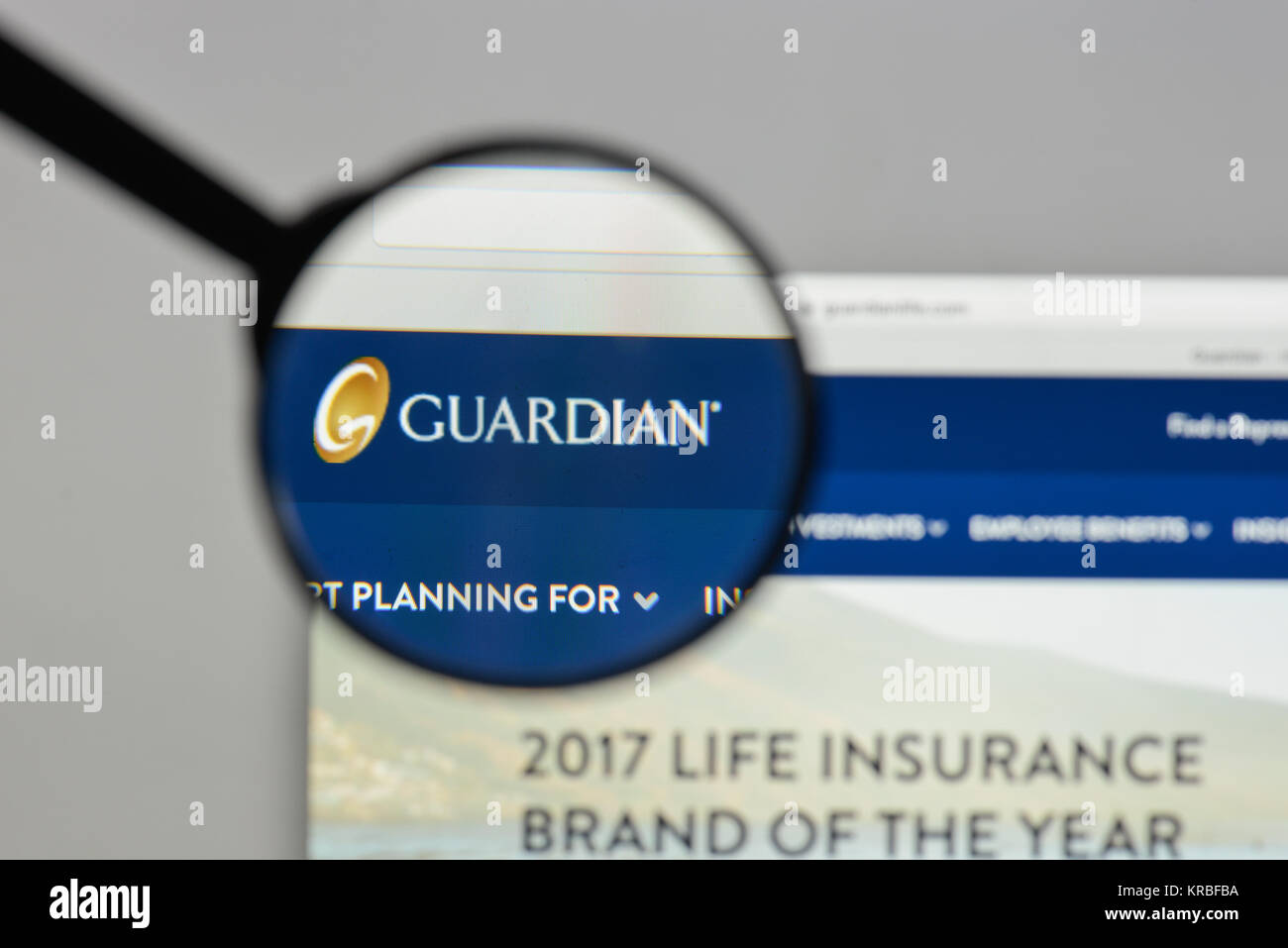 Milan, Italy - August 10, 2017: Guardian Life Ins. Co. of America logo ...