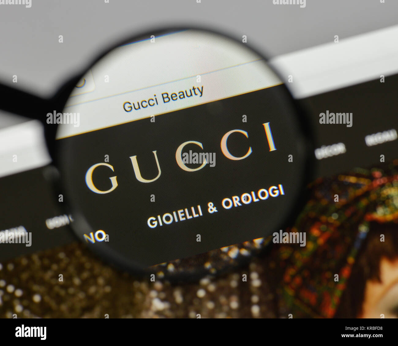 kompakt voks handikap Milan, Italy - August 10, 2017: Gucci logo on the website homepage Stock  Photo - Alamy