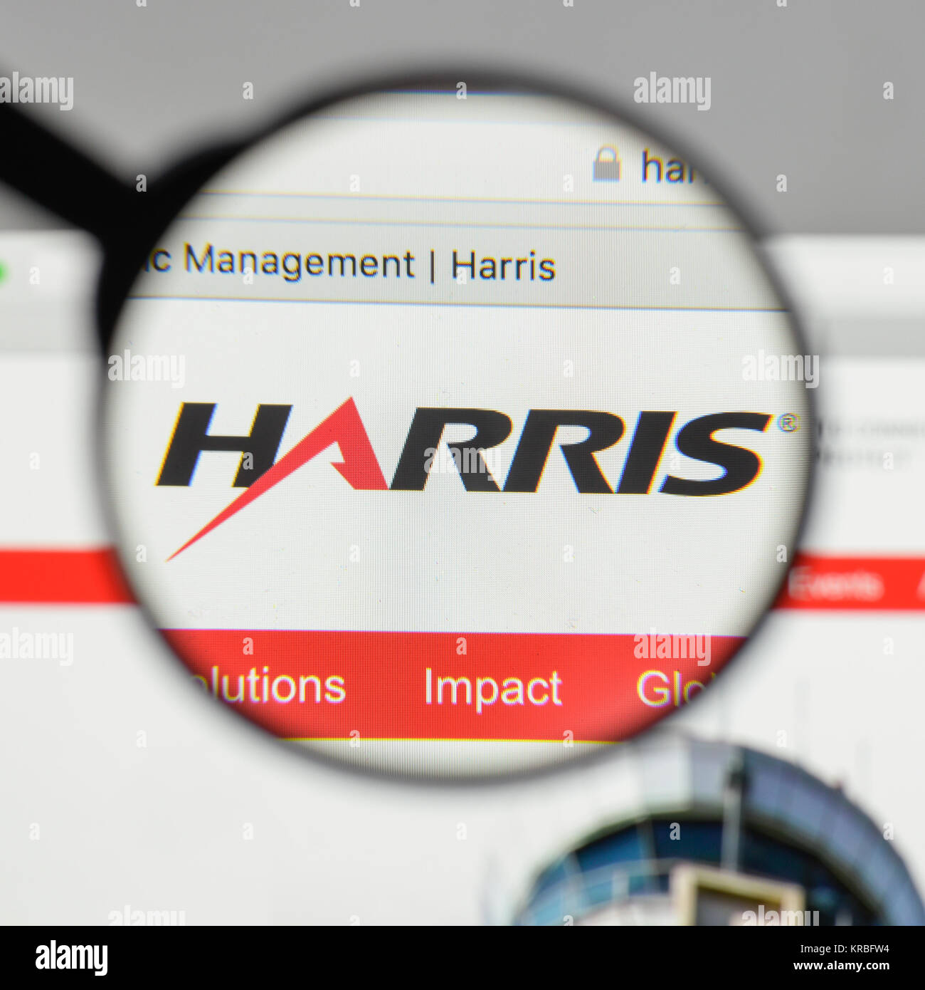 Milan, Italy - August 10, 2017: Harris logo on the website homepage ...