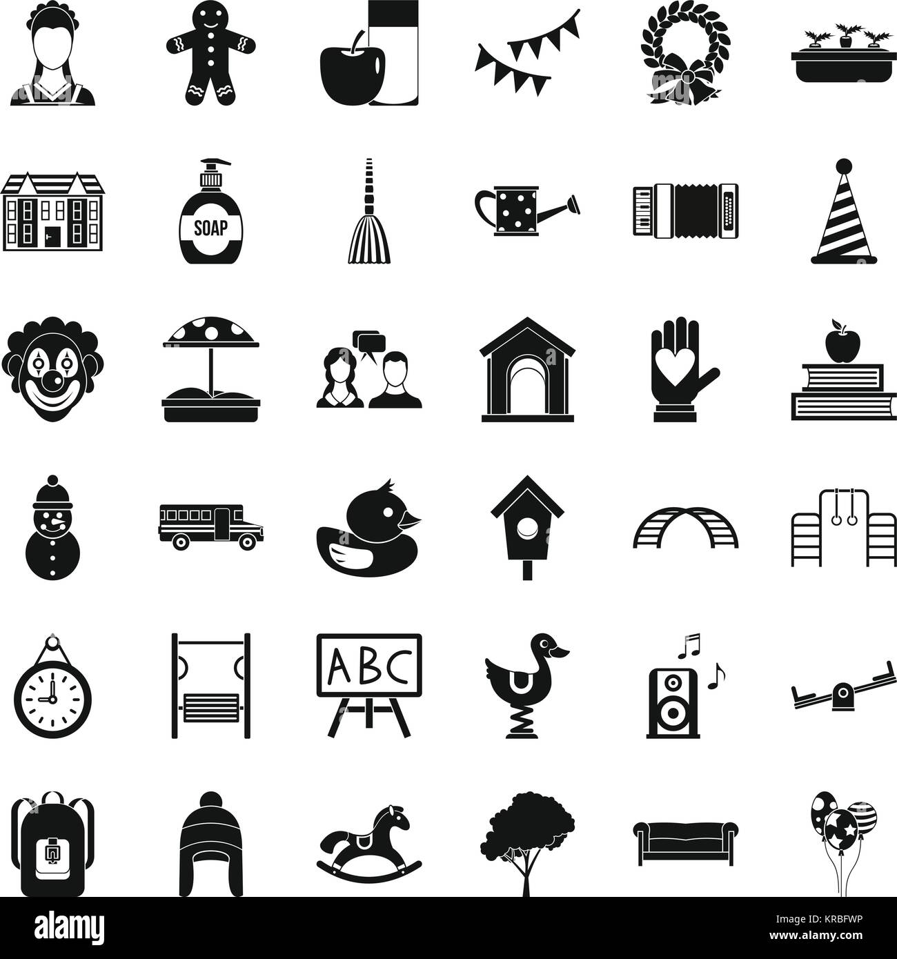 Childcare icons set, simple style Stock Vector Image & Art - Alamy
