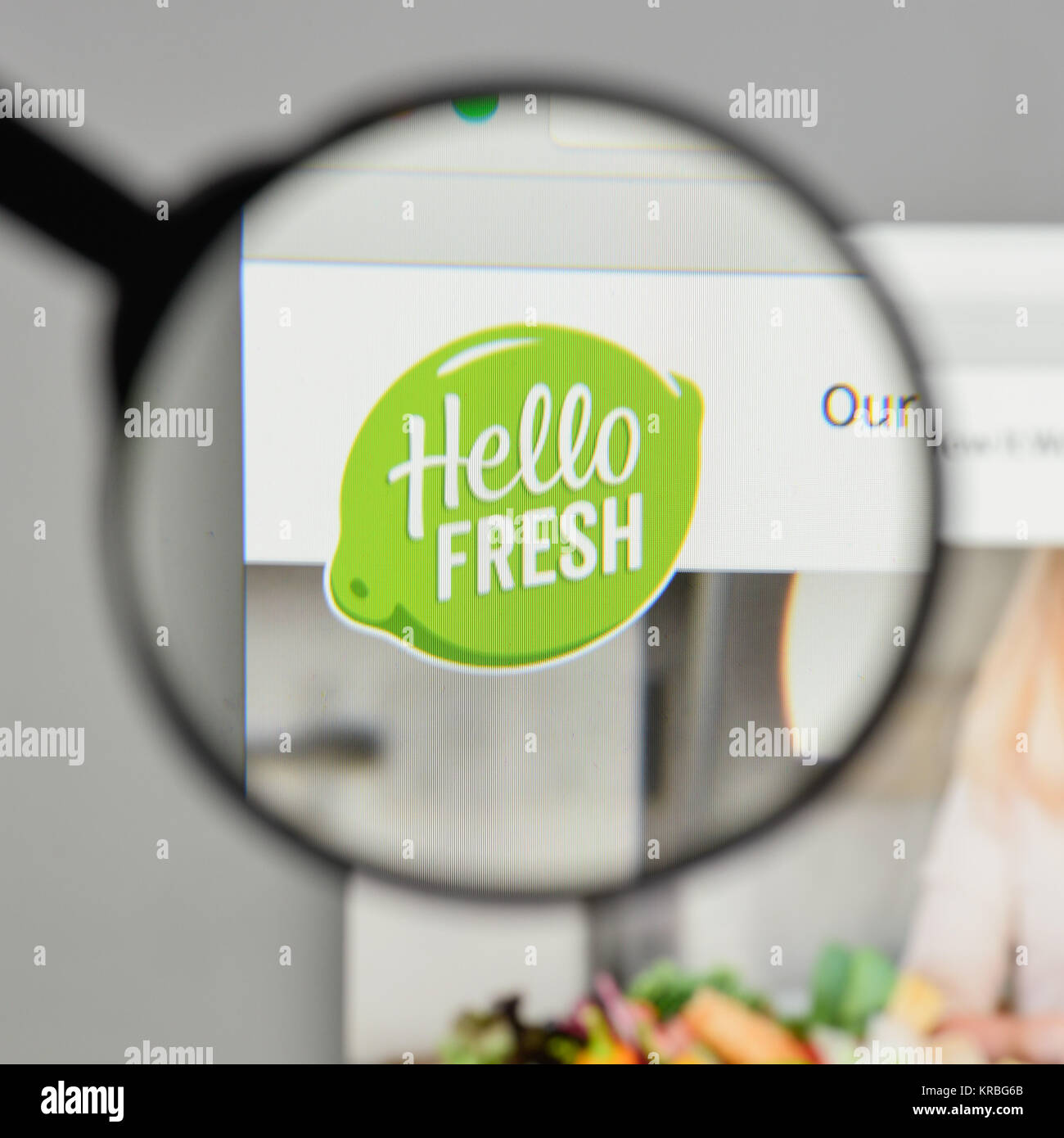 Milan, Italy - August 10, 2017: Hello Fresh logo on the website homepage. Stock Photo