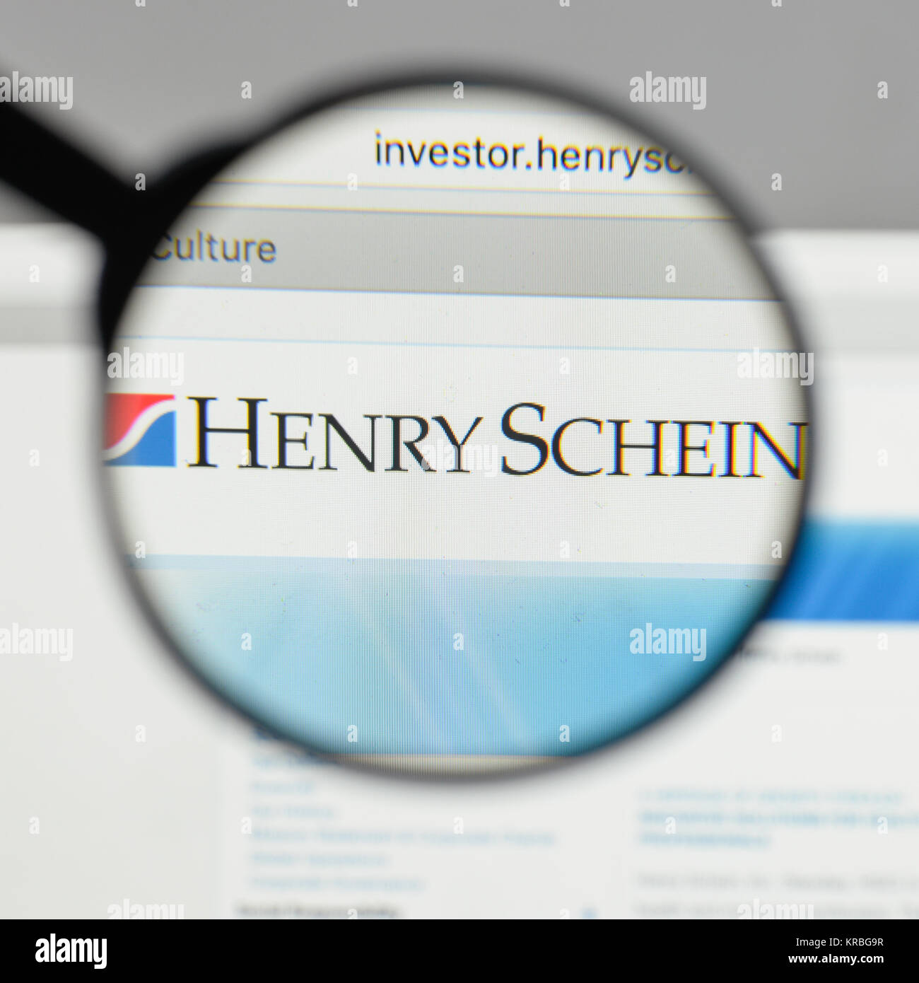 Milan, Italy - August 10, 2017: Henry Schein logo on the website homepage. Stock Photo