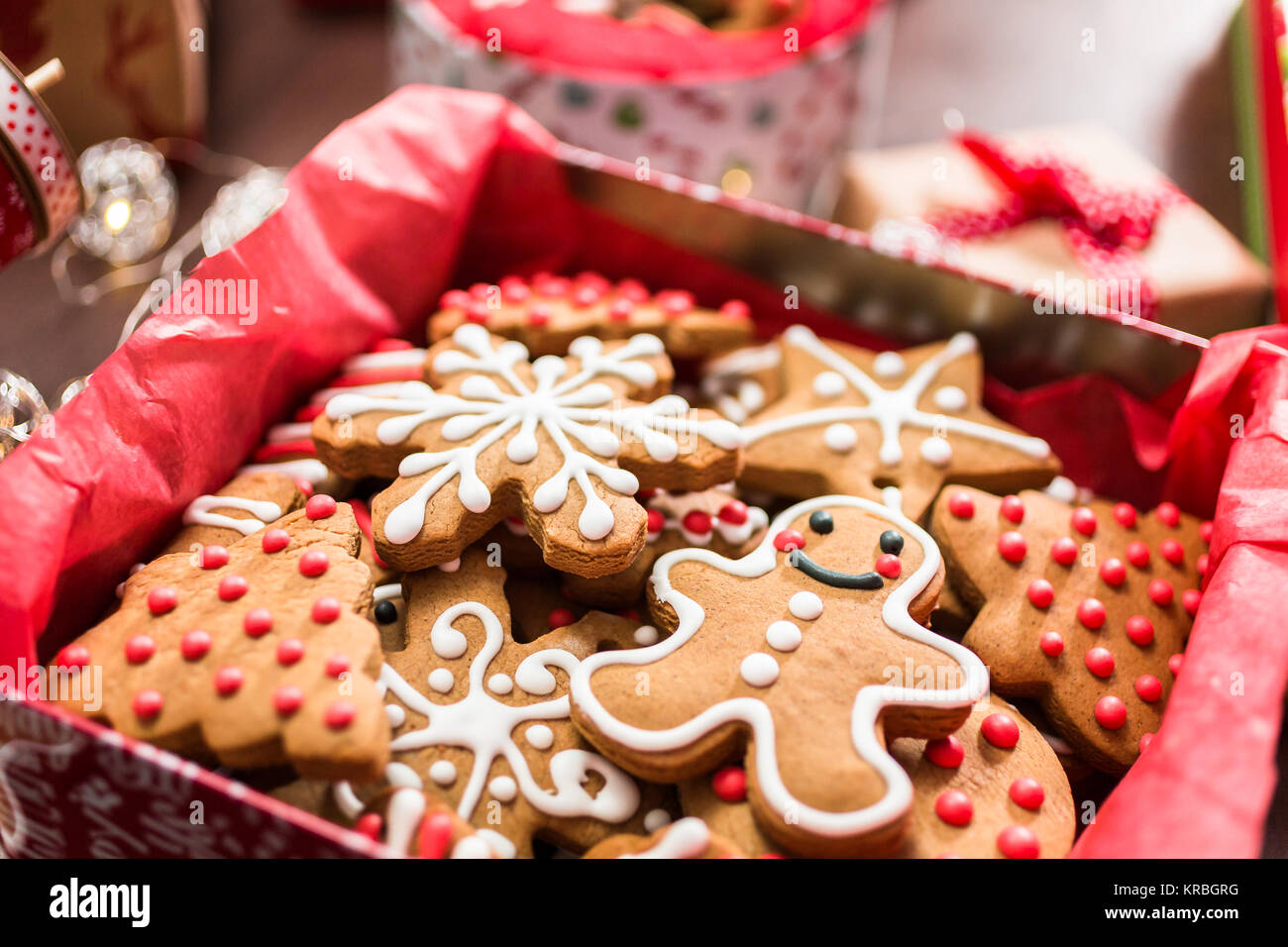 Traditional gingerbread cookies home made as food gifts Stock Photo - Alamy