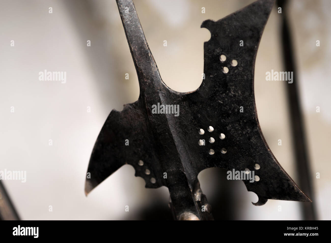 Medieval halberd in Orava castle Stock Photo