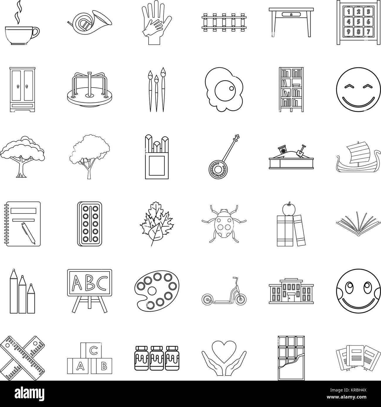 Childcare icons set, outline style Stock Vector Image & Art - Alamy