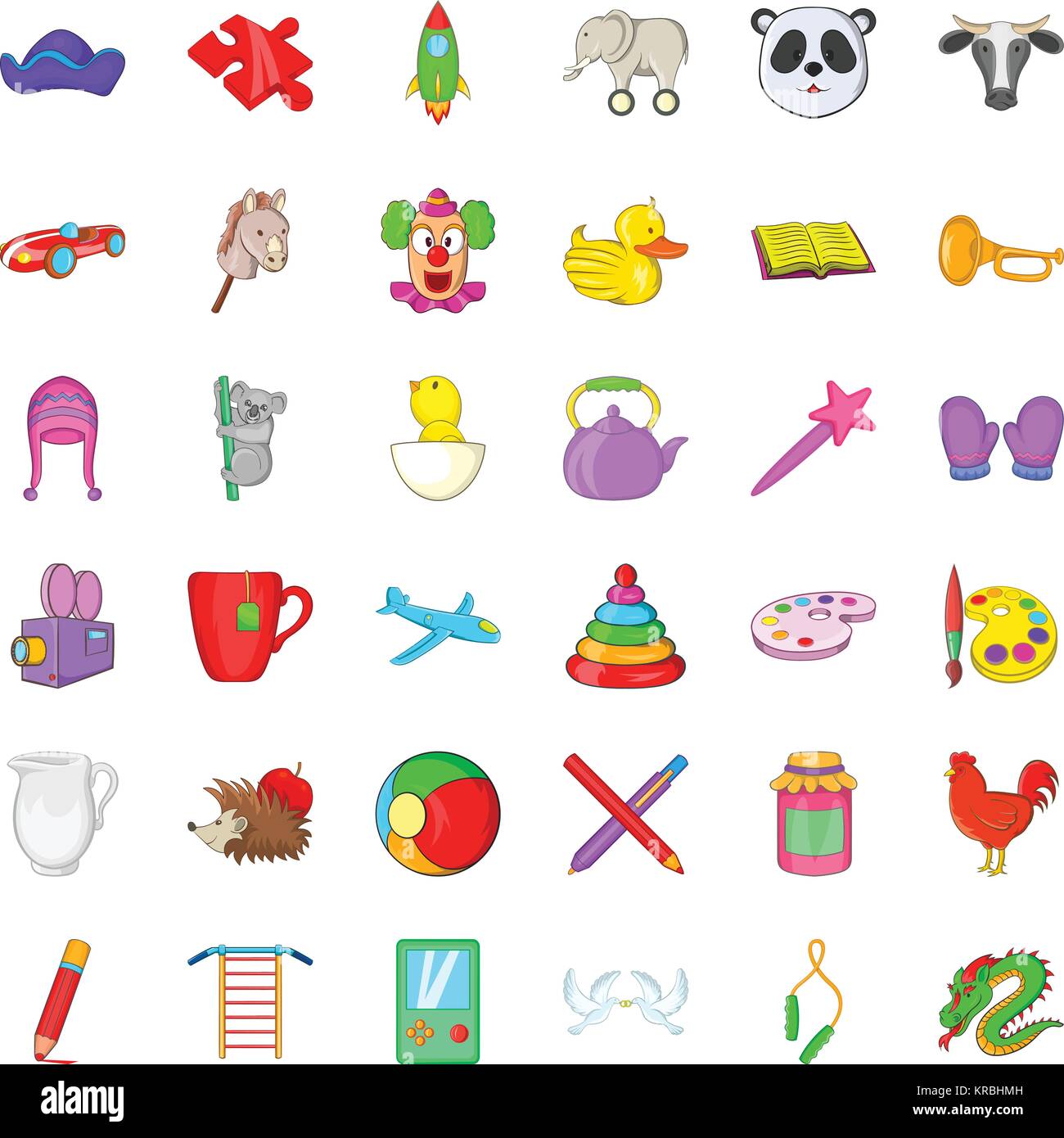 Childcare icons set, cartoon style Stock Vector Image & Art - Alamy