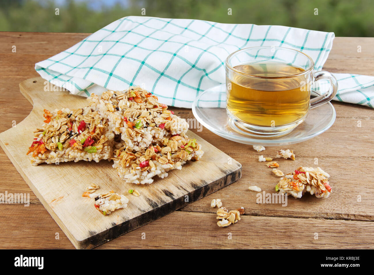 Crispy grains granola bar Stock Photo Alamy