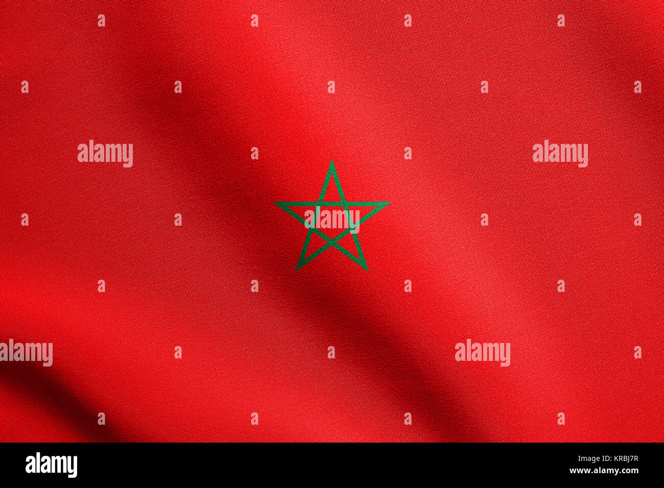 Flag of Morocco waving with fabric texture Stock Photo - Alamy