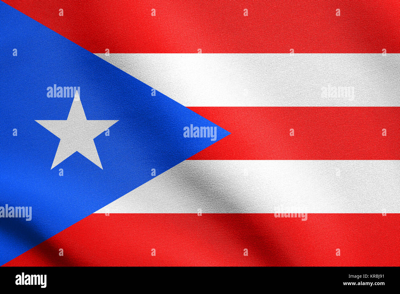 Flag of Puerto Rico waving with fabric texture Stock Photo - Alamy