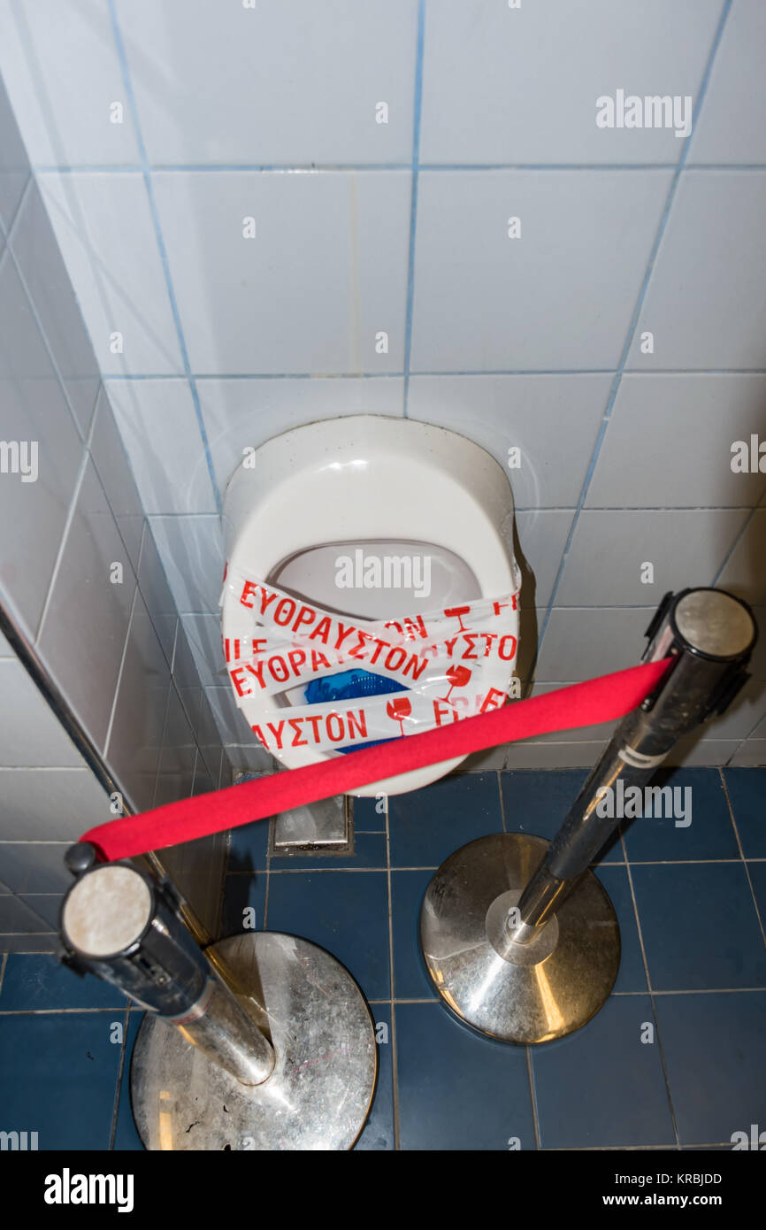 Public toilet – urinals - out of order (GREECE Stock Photo - Alamy
