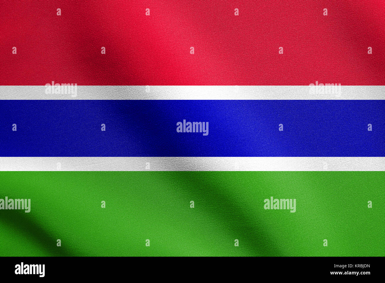Flag of the Gambia waving with fabric texture Stock Photo - Alamy